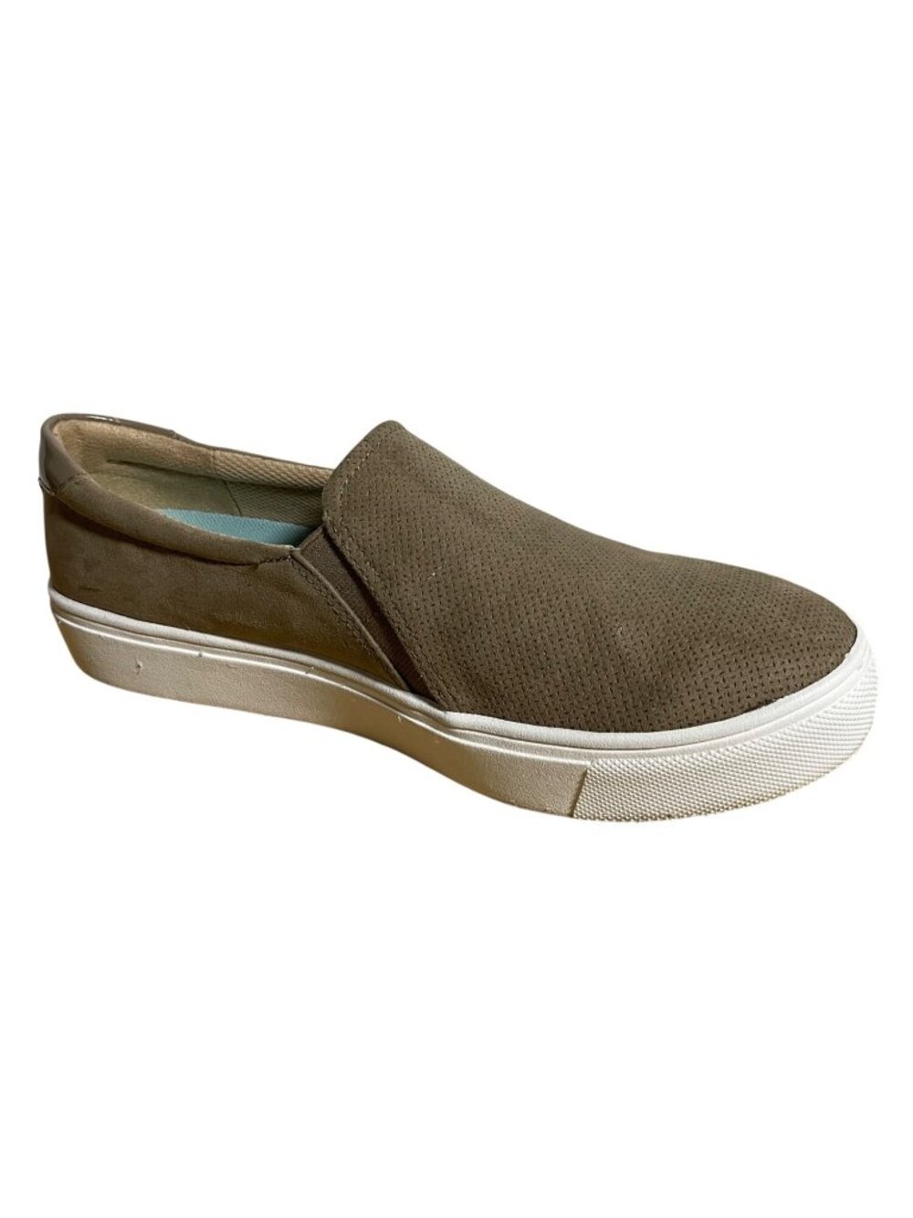 Dr. Scholls Womens Nova Slip-On Shoes Size 10W Taupe Fabric Upper Comfort Casual